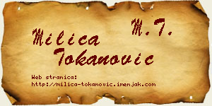 Milica Tokanović vizit kartica